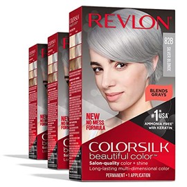 Revlon Colorsilk Beautiful Color Permanent Hair Color, (OLD VERSION) 82B Silver Blonde (Pack of 3)