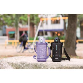 The-peacock AJC-F82 AVS Peacock Water Bottle, 27.1 fl oz (800 ml), Cold Insulated, Kids, Elementary School, Girls, Vacuum Insulated, One-touch, Direct Drink, Pouch Included, Stainless Steel Bottle
