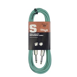 Stagg SGC3DL CGR S-Series Deluxe 10 Foot Instrument Cable, Green