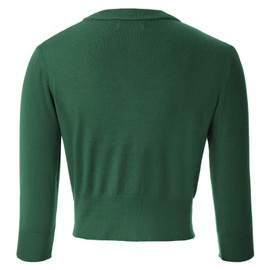 Belle Poque Women 1950s Knitting Solid Color Cardigan Coat with Buttons Dark Green(928-12) XXX-Large