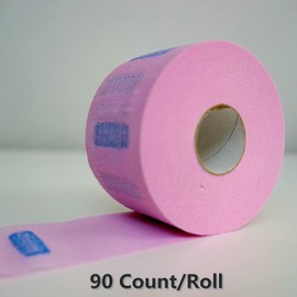 Tiras para el cuello de barbería – 5 rollos de 500 tiras rosas, desechables y flexibles, suministros de peluquería para corte de pelo de salón y estilista, resistente al agua y se adhiere al cuello