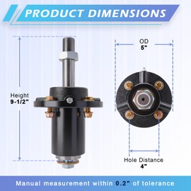 JXJKCZ 50 60 Inch Deck Long Shaft Zero-Turn Mowers Spindle Assembly Parts Replaces 300442 302586 10161-L Compatible with Dixie Chopper 3066LP 3074LP 3360 3372 Classic 2550 XCD3666 XCD3674 XCD66 XCD74