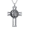 PROESS American Football Cross Urn Necklace for Ashes Sterling Silver