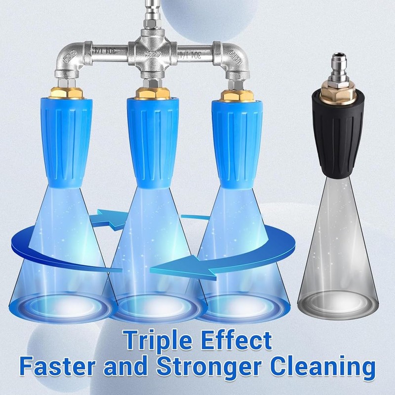 Triple Turbo Nozzle Pressure Washer, 360° Rotating Turbo Nozzle with