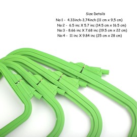 Nurge Green Large Plastic Square Embroidery Hoop, Cross Stitch Hoops, Punch Needle Hoop (4 Pcs)