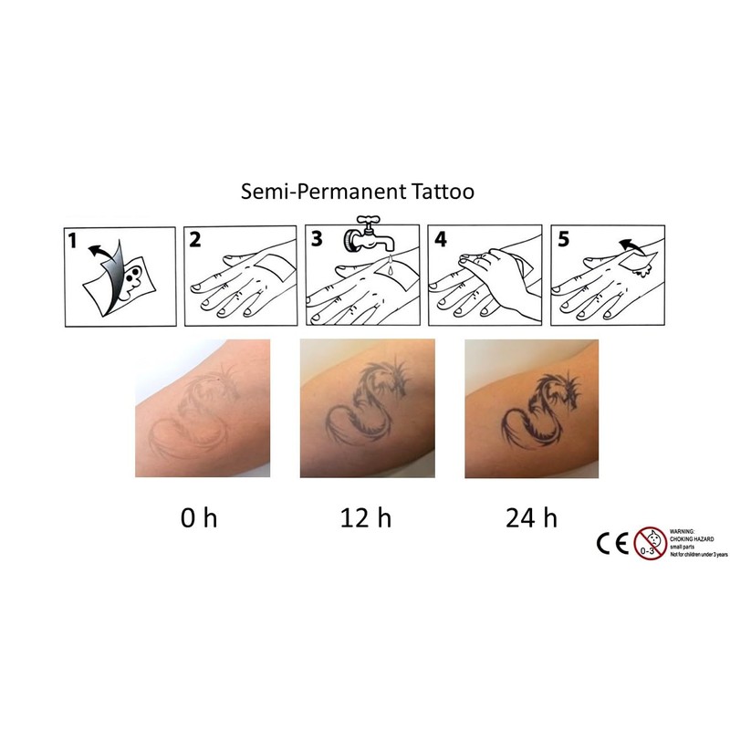 GZBH23 24 Temporary Bracelet Tattoo Rose Tattoo Butterfly Tattoo Semi-Permanent