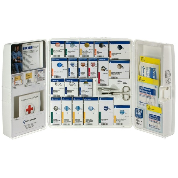 First Aid Only 90659 Large Plastic SmartCompliance Food Service First Aid Cabinet with Medications