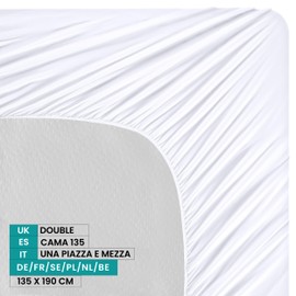 Utopia Bedding Mattress Protector, 135 x 190 x 30 cm, Waterproof, Bamboo Viscose, Oeko-Tex Certified, Mattress Topper, Breathable, Mattress Protector, All-Round Elastic