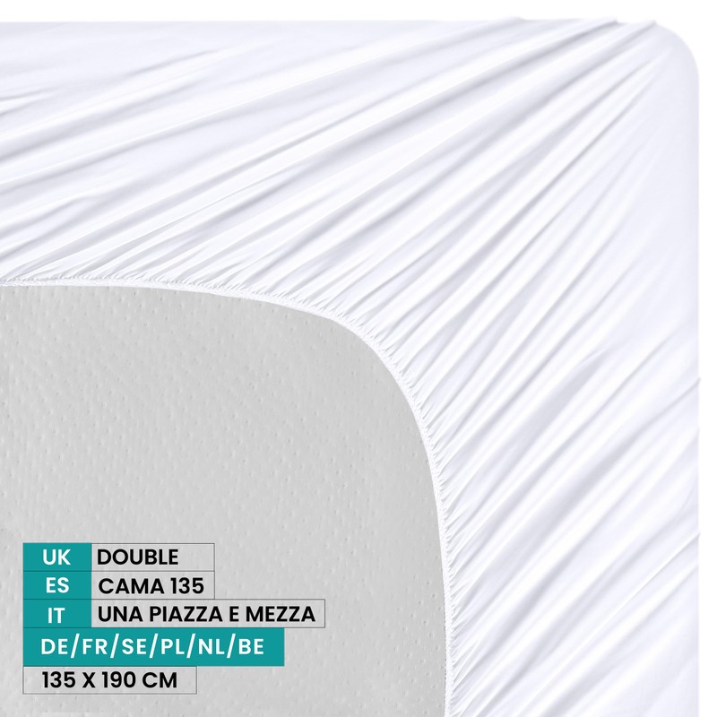 Utopia Bedding Mattress Protector, 135 x 190 x 30 cm,