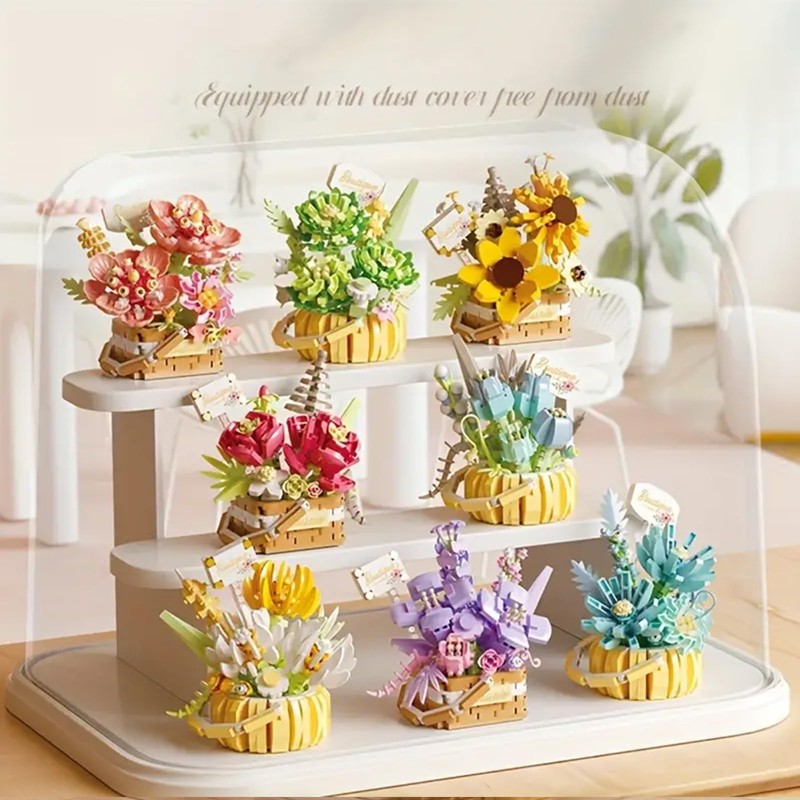 MMSZHL Bloques de Construcción de Ramo de Flores, 524 Pcs