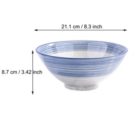 Whitenesser Large Japanese Ceramic Noodle Bowls 8.3 Inch Asian Ramen Bowl Set of 2 for Soup Pho Instant Noodles (bs)