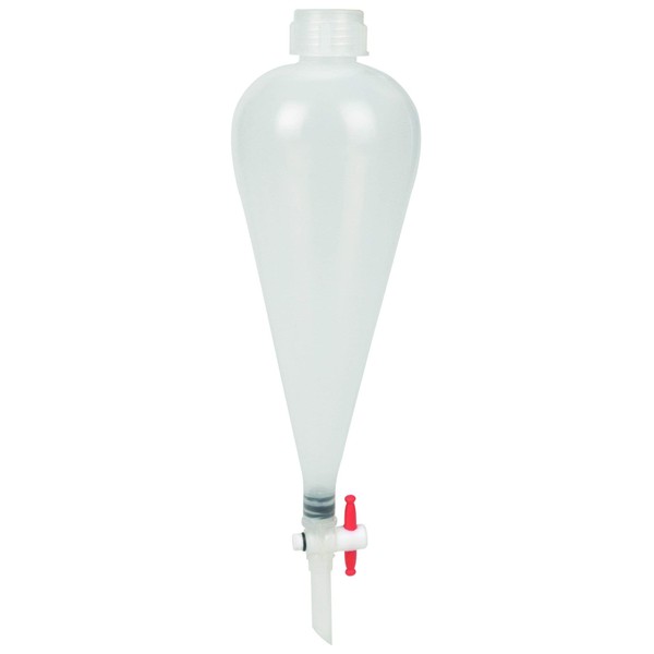 EISCO Separating Funnel, 100ml - Polypropylene Stopcock, PTFE Plug -