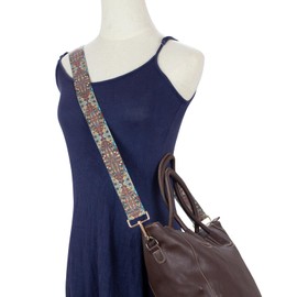 ZANQANO Crossbody Strap for Purses Replacement Adjustable Guitar Multicolor Style Handbag Straps (Retro Rhombus)