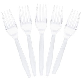 Plasticpro Clear Plastic Forks Disposable Cutlery Utensils 50 Count