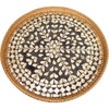 chicapica 16-Inch Black Rattan Lazy Susan with Mother of Pearl