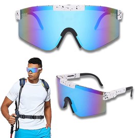 Lunette de Soleil Sport Polarisée, Lunettes de Cyclisme Vélo Polarisées, MTB Lunettes, Cyclisme Lunettes de Soleil, UV400 Lunettes de Sport Polarisées pour Hommes Femmes, Vélo Pêche Course Conduite