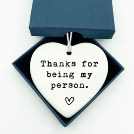 Thanks For Being My Person, Valentine's Day Gift, Gift for Her, Gift For Him, Anniversary Gift, Gift To Say Thank You, Ceramic Heart Keepsake, Thank You Present