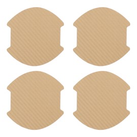Motoforti Universal 3D Car Door Handle Cup Sticker Anti-scratch, PVC, Gold Tone, 4 Pcs 99x100mm