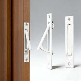 Dontay 2 Pack Pocket Door Handles,Stainless Steel 304 Edge Pulls,Hidden Handle Hardware,Flush Mount Sliding Doors Pull for Bathroom Cabinets&Drawers(2,Snow White)