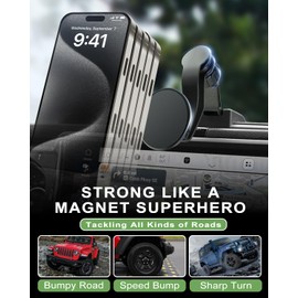 ZKJAYOE Magnetic Phone Mount for Jeep 2024 2025 Wrangler JL JLU & Gladiator JT - Dashboard Phone Holder with Magsafe for Jeep Wrangler & Gladiator Accessories (Not for 4XE)