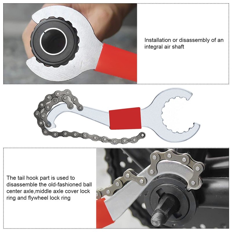 GKZB Bicycle Cassette Removal Tool Bicycle Chain Whip with Crank
