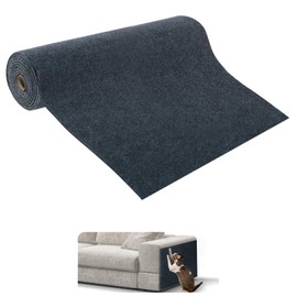 Cat Scratching Mat, Self-Adhesive Cat Scratcher for Couch Furniture or Wall Protector, Scratching Carpet Covering Cat Tree Tower, Replacement Scratching Pads (Dark Grey, 39.4" L x 15.8" W)