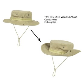 Sun Hats for Men Women UV Protection Boonie Hat Bucket Hat for Fishing Hiking Summer Outdoor Beige