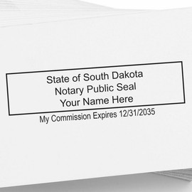 MaxLight Premium Pre-Inked South Dakota Notary Public Stamp, 7/8 x 2-1/4, State Board Compliant, Ideal for South Dakota Notary Public, Pre-Inked Notary SD Stamp, South Dakota Notary Stamp