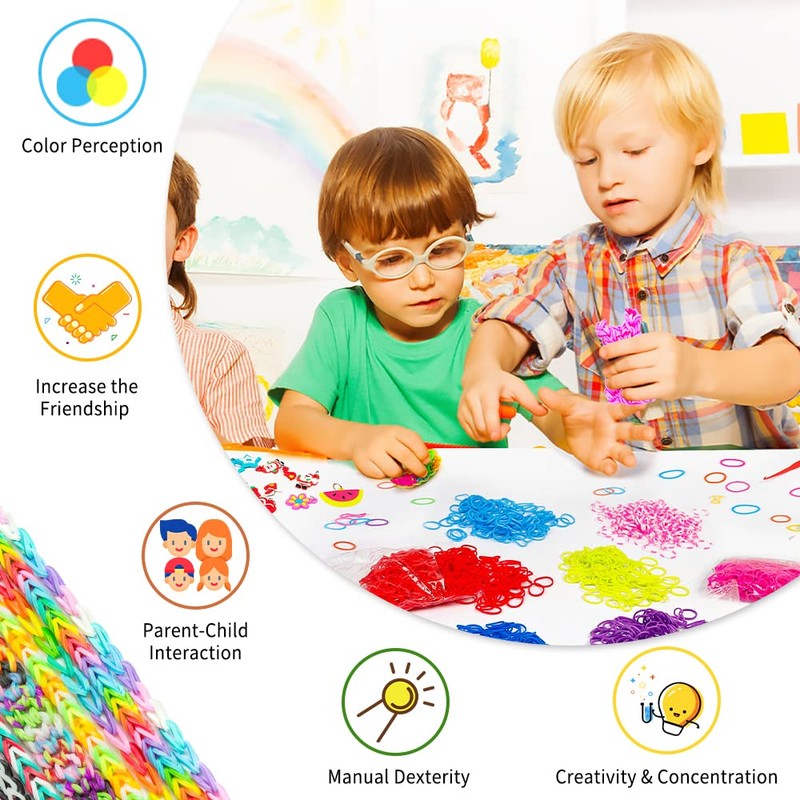 Inscraft 17500+ Rubber Loom Bands with 3 Layer Pink Container,