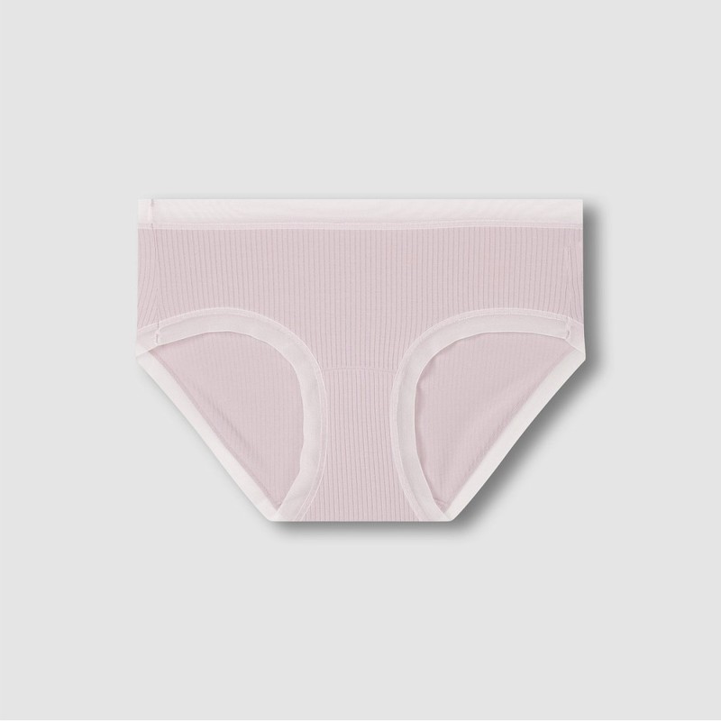 JAJU [JAJU] Women Modal Rib Hip Hugger Panties 3-Pack_Beige