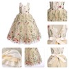 IDOPIP Embroidery Flower Girl Lace Dress for Kids Wedding Bridesmaid