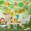 Qinyoung 60 Pcs Jungle Safari Animals Cups with Lids and