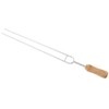 Stainless Steel Fork Wood Handle U shaped BBQ Roast Needle