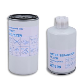 Water Separator Pre-Filter WS100 & Fuel Filter FF100-2 Compatible with AirDog I II II-4G II-5G, Cummins Powerstroke Duramax Diesel, Dodge Ram Chevy Silverado GMC Sierra Replaces P551315 P550550
