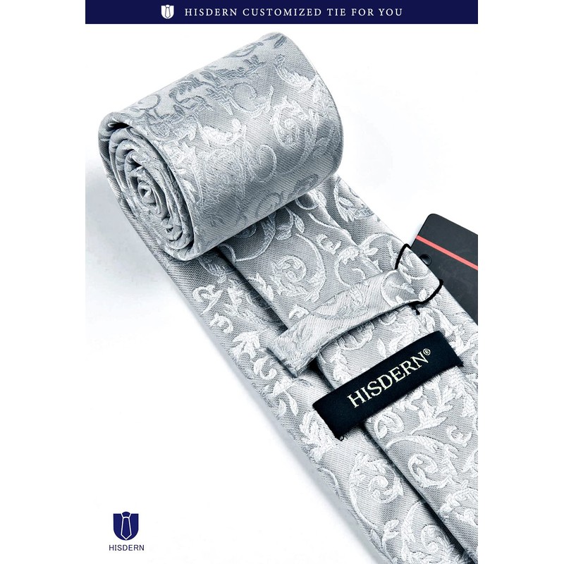 Hisdern TP-01S Paisley Pattern Necktie and Square Set, 20 Colors,