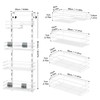 Orimade Over The Door Shower Caddy Adjustable 4 Tier White,Bathroom