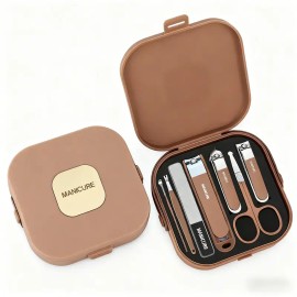Manicure Pedicure Set 7 Piece Nail Clipper Kit with Storage Case – Portable Grooming Tools for Home Travel, Stainless Steel Nail Care Set for Men Women