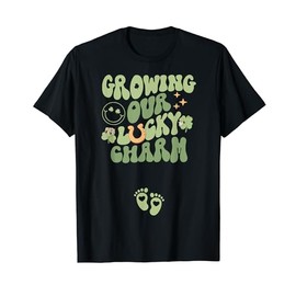 Lucky St Patricks Day Pregnancy Growing Our Lucky Charm Tee T-Shirt