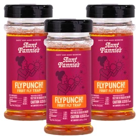 Aunt Fannie's FlyPunch Fruit Fly Trap for Indoor and Kitchen Use, Ready to Use, Made with Plant Based Ingredients, Safe Near Food, Each Bottle Lasts Up to 30 Days, Pack of 3