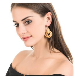 Wooden Earrings for Women Big Statement Circle Beautiful Hoop Earrings (WOOD COLOR)