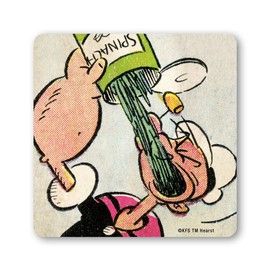 Logoshirt® Popeye the Sailorman I Spinach I Coaster I Drinks mat I Cork I 10x10cm I Durable print I Licensed Original Design