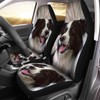 Howilath 3D Border Collie Print Car Front Seat Covers Set