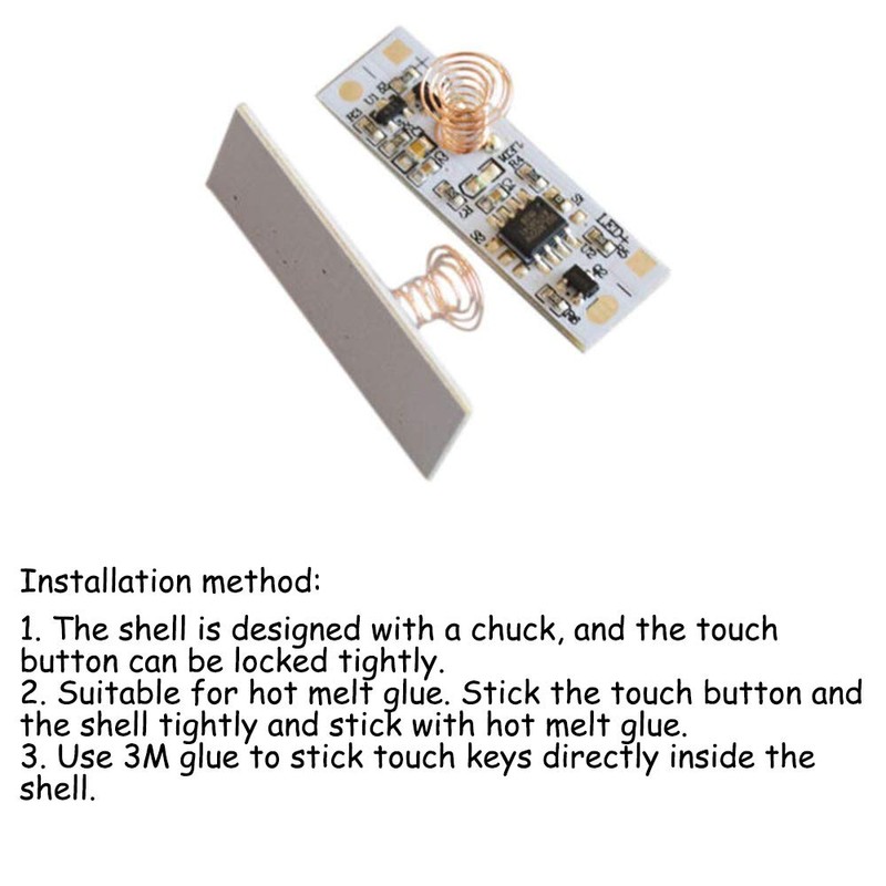 KOOBOOK 2Pcs Mini Touch Sensor Switch LED Strip Brightness Control