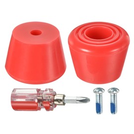 M METERXITY Roller Skate Stopper - Rubber Brake Block Toe Stops, Adjustable with Screwdriver, Apply to Roller Skate (1.46 Inch 1.85 Inch Dia, Red)