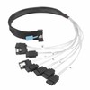MCIO 8i to 8xSATA3.0 Cable 19.7 Inch Silver Plated OFC