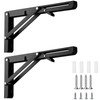 Anhoer Foldable Shelf Brackets Black Heavy Duty 14 Inch Stainless