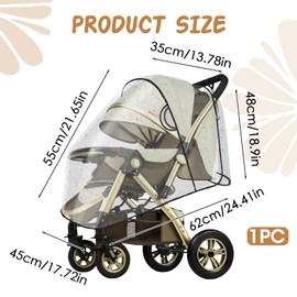 Universal Rain Cover for Pushchairs - Transparent Rain Cover Buggy - Free from Harmful Substances and Good Air Circulation - Practical Rain Cover for Pushchairs