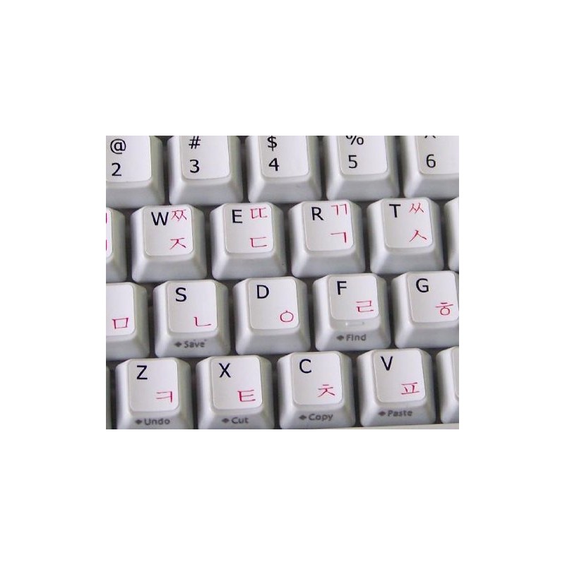 4Keyboard Korean-English Matte Non-Transparent Keyboard Stickers White Background for Desktop,