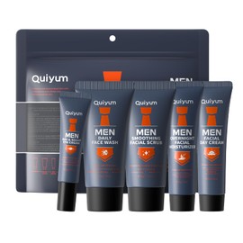 Mens Skin Care Set, Summer Essential Mens Facial Care Kit Oil Control, Hydration, Long-Lasting Freshness, Men Gifts Set:Face Wash, Scrub, Evening Moisturizer & Day Cream, Eye Cream Father's Day Gift