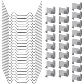 OFFCUP 50 Pcs Greenhouse Clips for Glass, Stainless Steel Greenhouse Window Clips Glass, Pane Fixings Clips for Greenhouses Glasses Replacement Accessorie (25 W Glazing Clip & 25 Z Overlap Clip)
